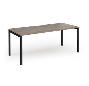 Connex Goal-Post 1800 x 800 x 725mm Single Desk - Black Frame / Nebraska Oak Top