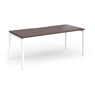 Connex Goal-Post 1800 x 800 x 725mm Single Desk - White Frame / Walnut Top