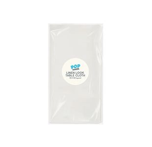 Linen Look Tablecloth 1200x1800mm White Pack of 18 PAR11564OB