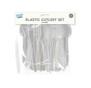 Reusable Plastic Cutlery Set x48 Pack of 24 PAR6442OB