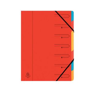 Exacompta Europa 7-Part Organiser 400gsm Pressboard A4 Red 5221Z