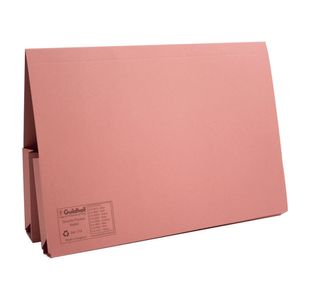 Exacompta Guildhall Legal Double Pocket Wallet Foolscap Pink (Pack of 25) 214-PNK
