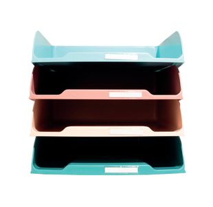 Exacompta Skandi Recycled Plastic Letter Trays Assorted (Pack of 4) 111606SETD
