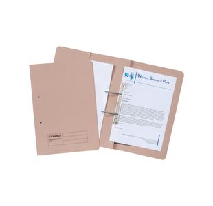 Exacompta Guildhall Heavyweight Transfer Spiral Pocket File Foolscap Buff (Pack of 25) 211/6001
