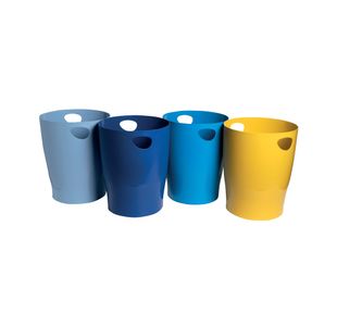 Exacompta Ecobin Waste Paper Bin Recycled 15 Litres Assorted Colours (Pack of 8) 45302D