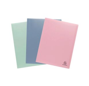 Exacompta Autentik Display Book 20 Pocket A4 Assorted Pack of 3 88239E