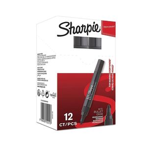 Sharpie M15 Permanent Marker Bullet Tip Black (Pack of 12) S0192582