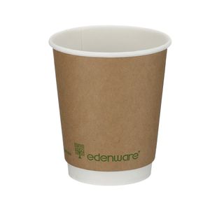Go-Pak Double Wall Coffee Cup PLA Lined 8oz Kraft (Pack of 500) B04012