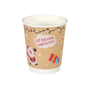 Go-Pak Double Wall Christmas Icons Hot Cup 8oz Pack of 500 XQ04122XM