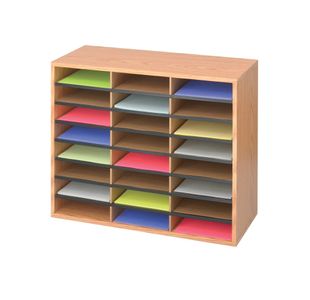 24 Compartment Literature Organiser 740x302x620mm Beech 9402MO