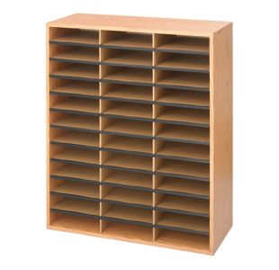 36 Compartment Literature Organiser 875x302x877mm Beech 9403MO