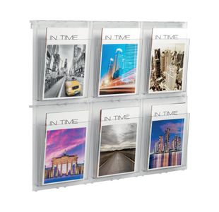 Helit Placativ Wall Display 6xA4 Pockets Clear H6812002