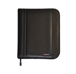 Monolith Leather Look Zipped Ring Binder PU A4 Black 2754
