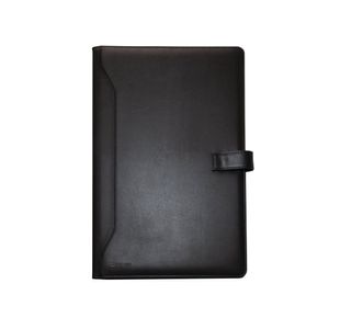 Monolith Leather Look Conference Folder PU with A4 Pad Black 2900