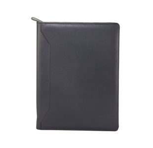 Monolith Leather Look Conference Folder with A4 Pad and Calculator Black 2914