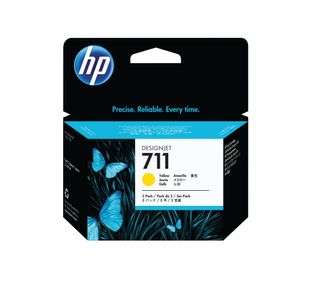 HP 711 Original Ink Cartridge 29-ml Yellow 3-pack CZ136A