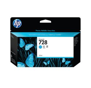 HP 728 DesignJet Ink Cartridge 130-ml Cyan F9J67A