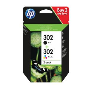 HP 302 Original Ink Cartridge 3.5/4-ml Black/Tri-color X4D37AE