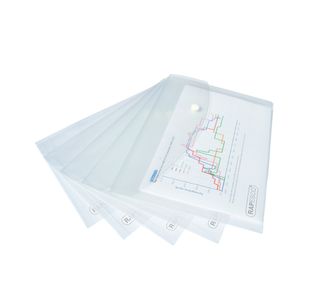 Rapesco Eco Recycled Popper Wallet A5 Clear (Pack of 5) 1588