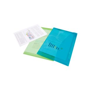 Rapesco Eco Recycled Popper Wallet A4+ Assorted Bright Transparent (Pack of 5) 0688
