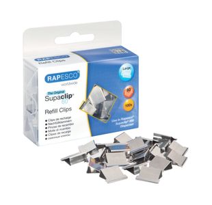 Rapesco Supaclip 60 Refill Stainless Steel (Pack of 100) CP10060S
