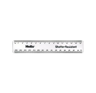 Helix Shatter Resistant Ruler 15cm Clear (Pack of 50) 010311