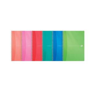 Oxford PP Transparent Wirebound Notebook A4 Assorted (Pack of 5) 100104241