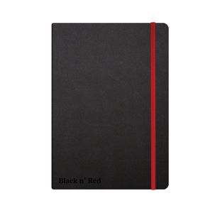 Black n' Red Casebound Hardback Notebook Ruled A5 Black 400033673