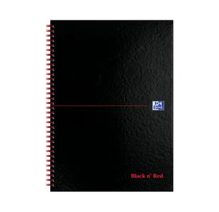 Black n' Red Wirebound Ruled Perforated Hardback Notebook A4 (Pack of 5) 100102248