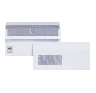 Plus Fabric DL Envelopes Window Wallet Self Seal 120gsm White (Pack of 500) C22570