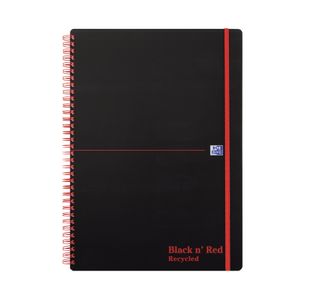 Black n' Red Wirebound Recycled Polypropylene Notebook 140 Pages A4 (Pack of 5) 100080167