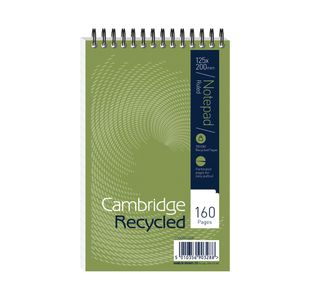 Cambridge Recycled Wirebound Reporter's Notepad 160 Pages 125 x 200mm (Pack of 10) 100080468