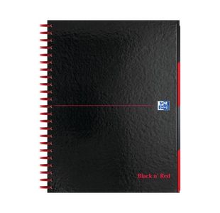 Oxford Black n Red Project Book A4 Hardback Wirebound Ruled Margin SCRIBZEE Compatible 200 Pages (Pack 3) 100080730