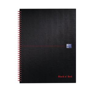 Black n' Red Wirebound Smart Ruled Hardback Notebook 140 Pages A4+ (Pack of 5) 100080218