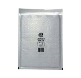 Jiffy AirKraft Size 4 Bubble Lined Mailer White Pack of 100 MAKC88007