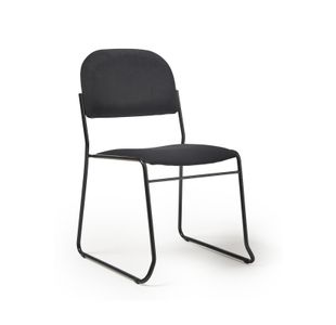 Jive stacking chair with black frame in black fabric
