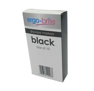 5 Star Ergo-Brite Drywipe Marker Rubber Grip Black (Pack of 10) JN10098