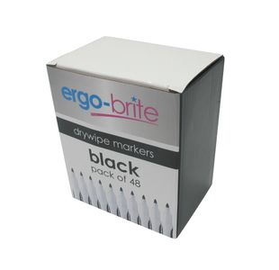 5 Star Ergo-Brite Drywipe Marker Rubber Grip Black (Pack of 48) JN10110