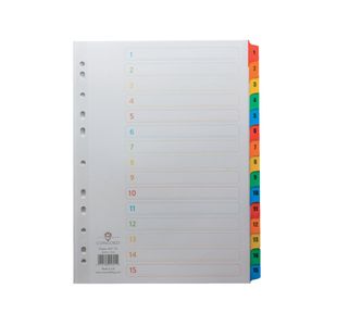 Concord Index 1-15 A4 White with Multicoloured Mylar Tabs 01601/CS16