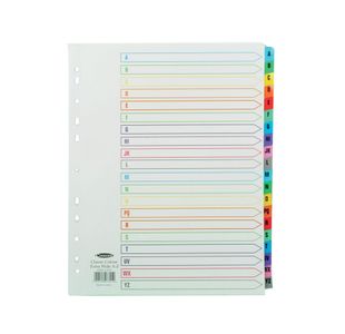 Concord Index A-Z A4 Extra Wide Multicoloured Mylar Tabs 07801/CS78