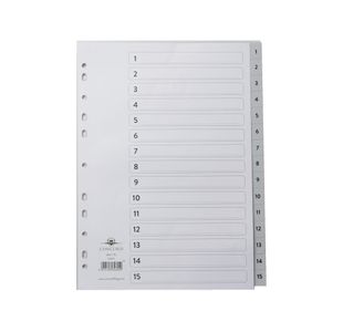 Concord 15-Part 1-15 Index Polypropylene A4 Grey 62605