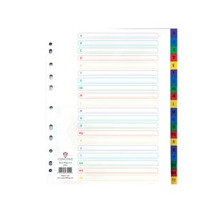 Concord Index A-Z A4 Extra Wide Polypropylene Multicoloured 67099