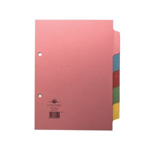 Concord Divider 5-Part A5 160gsm Pastel Colours 70599/J5