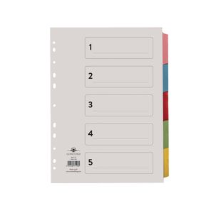 Concord Divider 5-Part A4 Multicoloured Tabs with Contents 71198/PJ11