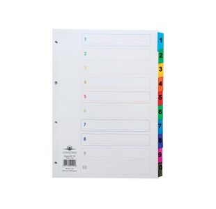 Concord Index 1-10 A4 White with Multi-Colour Tabs 00401/CS4