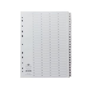 Concord Classic Index 1-100 A4 White Board Clear Mylar Tabs 05701/CS57