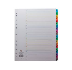 Concord Index 1-20 A4 Extra Wide Multicoloured Mylar Tabs 09901/CS99