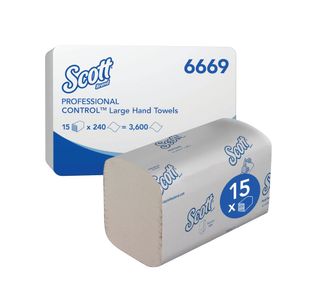 Scott Z-Fold Multi-Fold Paper Hand Towels x240 White Pack of 15 6669