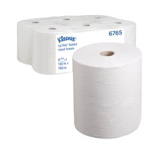 Kleenex 2-Ply Ultra Hand Towel Roll 130m White (Pack of 6) 6765