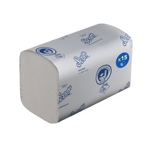 Scott Flushable Folded Hand Towels 1-Ply x322 White Pack of 15 6659